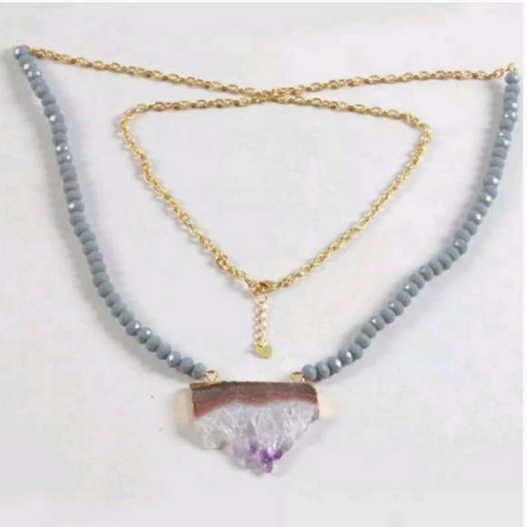 Jewelry - CCO"Goddess" Amethyst slice necklace
